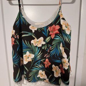 PORTO FORTUNO Women's Tropical Floral Design Camisole - Multi-Colors - Size Lge